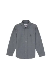 US Polo Assn. Boys' Anthracite Long Sleeve Basic Shirt - Image 5