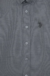 US Polo Assn. Boys' Anthracite Long Sleeve Basic Shirt - Image 7
