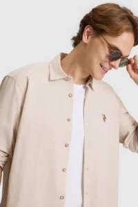 US Polo Assn. Men Stone Long Sleeve Basic Shirt - Image 2