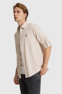 US Polo Assn. Men Stone Long Sleeve Basic Shirt - Image 4