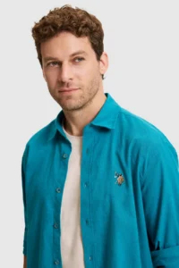 US Polo Assn. Men Petrol Long Sleeve Basic Shirt - Image 2