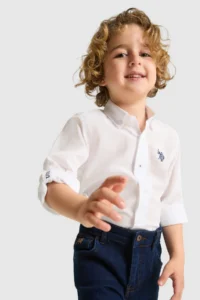 US Polo Assn. Boys' WHITE Long Sleeve Basic Shirt - Image 2