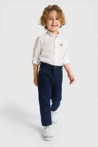 US Polo Assn. Boys' WHITE Long Sleeve Basic Shirt - Image 4