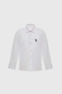 US Polo Assn. Boys' WHITE Long Sleeve Basic Shirt - Image 6