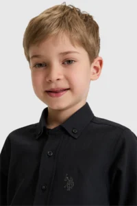 US Polo Assn. Boys' Black Long Sleeve Basic Shirt - Image 2