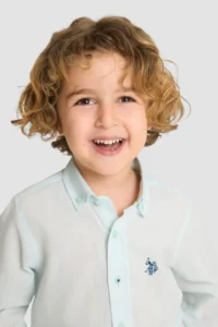 US Polo Assn. Boys' Water Green Long Sleeve Basic Shirt - Image 2