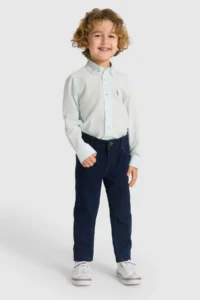 US Polo Assn. Boys' Water Green Long Sleeve Basic Shirt - Image 3