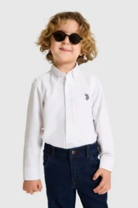 US Polo Assn. Boys' WHITE Long Sleeve Basic Shirt