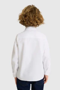 US Polo Assn. Boys' WHITE Long Sleeve Basic Shirt - Image 5