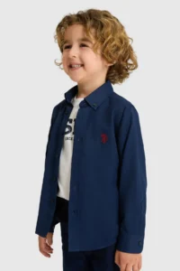 US Polo Assn. Boys' NAVY BLUE Long Sleeve Basic Shirt - Image 3