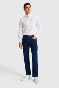 US Polo Assn. Men WHITE Long Sleeve Basic Shirt - Image 4