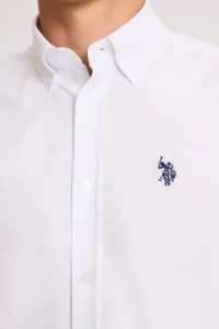 US Polo Assn. Men WHITE Long Sleeve Basic Shirt - Image 6