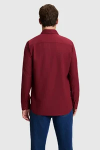 US Polo Assn. Men Burgundy Long Sleeve Basic Shirt - Image 5