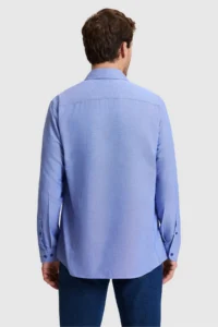US Polo Assn. Men Saks BLUE Long Sleeve Basic Shirt - Image 5