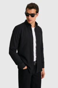 US Polo Assn. Men Black Long Sleeve Basic Shirt