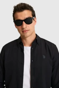 US Polo Assn. Men Black Long Sleeve Basic Shirt - Image 2