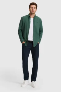 US Polo Assn. Men dark Green Long Sleeve Basic Shirt - Image 4