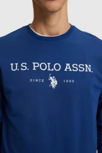 US Polo Assn. Men Indigo Crew Neck Regular Fit  Basic Sweatshirt - Image 6