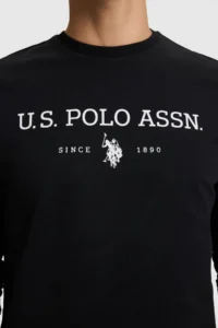 US Polo Assn. Men Black Crew Neck Regular Fit  Basic Sweatshirt - Image 7