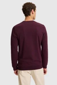 US Polo Assn. Men Burgundy Crew Neck Regular Fit  Basic Sweatshirt - Image 5