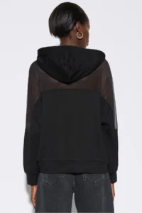 No Matter What Women's Hooded Sweatshirt Transparent Shoulder Tulle Long Sleeve Cotton - Image 5