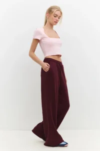 No Matter What Women's Wide Leg Sweatpants High Waist with Elastic Waist - Image 4