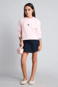 DeFacto 100% Cotton Elastic Waisted Gabardine Shorts Skirt Girl - Image 2
