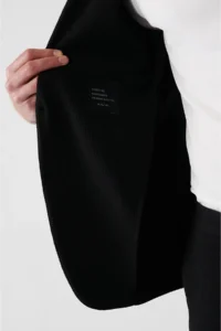 Avva Men's Black Mono Collar Flexible Double Slit Unlined Comfort Slim Fit Jacket - Image 4