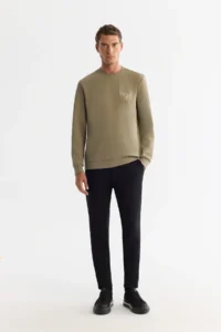 Avva Men's Mink Crew Neck Cotton Printed Elastane Regular Fit Sweatshirt - Image 6