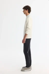 Avva Men's Ecru Crew Neck Cotton Printed Elastane Regular Fit Sweatshirt - Image 4