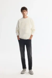 Avva Men's Ecru Crew Neck Cotton Printed Elastane Regular Fit Sweatshirt - Image 6