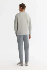 Avva Men's Gray Crew Neck Cotton Printed Elastane Regular Fit Sweatshirt - Image 5
