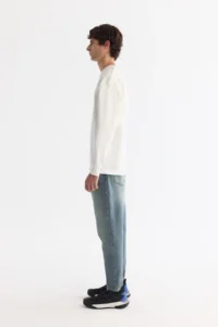 Avva Men's Ecru Crew Neck Elastane Oversize Fit Sweatshirt - Image 3