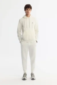 Avva Men's Ecru Hooded Printed Elastane Regular Fit Sweatshirt - Image 5