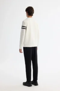 Avva Men's Ecru Crew Neck Cotton Printed Elastane Regular Fit Sweatshirt - Image 3