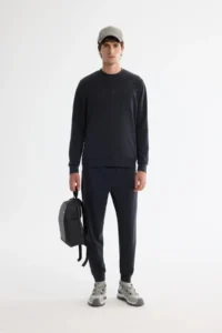 Avva Men's Anthracite Crew Neck Printed Soft Touch Regular Fit Sweatshirt - Image 5