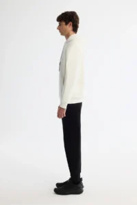 Avva Men's Ecru Hooded Cotton Printed Elastane Regular Fit Sweatshirt - Image 3