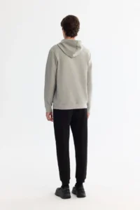 Avva Men's Gray Hooded Cotton Printed Elastane Regular Fit Sweatshirt - Image 4