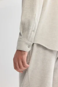 Avva Men's Gray Button Collar Linen Blend Easy-Iron Comfort Fit Shirt - Image 3