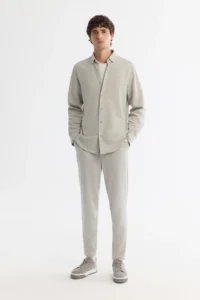 Avva Men's Gray Button Collar Linen Blend Easy-Iron Comfort Fit Shirt - Image 6