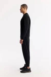 Avva Men's Black Crew Neck Printed Bi-Stretch Interlock Regular Fit Sweatshirt - Image 3