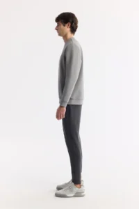 Avva Men's Gray Crew Neck Printed Bi-Stretch Interlock Regular Fit Sweatshirt - Image 2