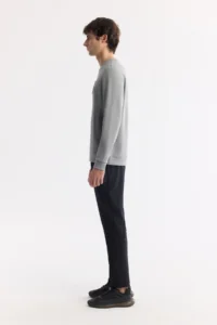 Avva Men's Gray Crew Neck Printed Soft Touch Regular Fit Sweatshirt - Image 3
