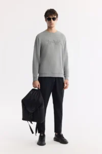 Avva Men's Gray Crew Neck Printed Soft Touch Regular Fit Sweatshirt - Image 6