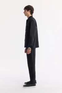 Avva Men's Black Classic Collar 100% Linen Comfort Fit Shirt Jacket - Image 3