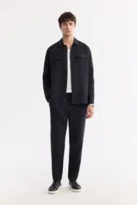 Avva Men's Black Classic Collar 100% Linen Comfort Fit Shirt Jacket - Image 4