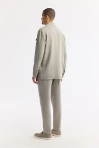 Avva Men's Gray Classic Collar 100% Linen Comfort Fit Shirt Jacket - Image 4