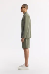 Avva Men's Khaki Classic Collar 100% Linen Comfort Fit Shirt Jacket - Image 3