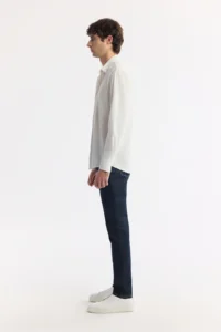 Avva Men's White Bottom Collar Embossed Regular Fit Shirt - Image 3
