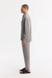 Avva Men's Nardo Gray Bottom Collar Soft Touch Oversize Fit Shirt - Image 3